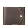 1219 Carteira Curta Vintage Carteira Multifuncional para Homens e Mulheres Porta-Cartão de Identidade de Couro Genuíno Bolsa Simples de Armazenamento de Couro de Vaca