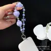 Cadena para Colgar el Teléfono Móvil con Bola de Peluche Naranja Cadena de Muñeca DIY Colgante de Llavero para Cámara Ccd Cordón con Lazo de Perlas