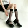 Calcetines Blancos Estilo Japonés JK para Mujer Primavera Verano Delgados Transparentes Lolita Dulces Medias Blancas Puro Deseo Calcetines de Media Pantorrilla