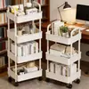 Estante de Almacenamiento Móvil Cuidadosamente Seleccionado para el Hogar, de Pie, Cocina, Multicapa, Carrito, Baño, Dormitorio, Almacenamiento de Snacks, Estante de Almacenamiento
