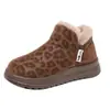 Comercio Electrónico Transfronterizo Estampado de Leopardo Invierno Nuevo Botas de Nieve para Mujer Invierno Aterciopelado Espeso Suela Suave Zapatos de Algodón Antideslizantes Cálidos Botas para Mujer