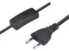Cable de alimentación de dos hilos de cobre puro, enchufe europeo de dos clavijas, de 8 letras, certificación VDE, cable de enchufe redondo