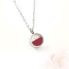 Collar de Acero de Titanio Mini Abrible de 12 mm con Cristal Doble Cara Cinabrio Cadena para Clavícula de Alambre Retorcido Colgante Simple Regalo para Novia