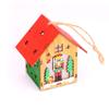 Casa de Madera Luminosa Navideña Ensamblada Soldado de Nogal Colgante de Árbol de Navidad Casa de Madera Pequeña Hecha a Mano DIY para Niños