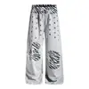 Pantalones de chándal OREETA estilo hip-hop callejero americano, de doble cintura, estampados, unisex, holgados, de pierna ancha, rectos, casuales