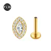 F-136 olhos de diamante completos liga de titânio joias perfuradas rosca interna lábio prego brincos cor olho de cavalo zircônia em estoque