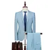 Nuevo Conjunto de Traje de Otoño para Hombre Estilo Coreano Ajustado Ropa de Trabajo de Negocios Monos Traje de Vestido de Boda Hombre