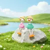 Figura Creativa de Patito Colgante, Adorno para Coche de Paisaje en Miniatura, Decoración de Escritorio de Dibujos Animados DIY