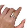Anillo de Apertura de Amor de Venta Caliente Transfronterizo Juego de 2 Piezas Lujo Ligero Versátil Estilo Coreano Chapado en Oro Forma de Corazón de Melocotón Anillo para Dedo de Comida