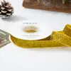 Rolos Pequenos de Fita de Veludo com Glitter Dourado e Prateado para Exportação, Embalagem de Laço Natalino Vermelho