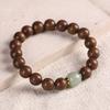 Sândalo dourado DIY criativo tecido Jade misto rosário 10mm contas de Buda anel único pulseira Mori para homens e mulheres