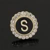 Broche Redondo de Diamante Novo da Amazon Criativo Masculino 26 Letras Inglesas Conjunto de Emblema de Terno de Negócios Abotoaduras