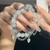 Pulseira Popular de Quatro Peças no Atacado Mais Vendida Estilo Floresta Contas Quebradas Azul Capri Estilo Cool de Luxo Leve Presente de Pulseira Bestie