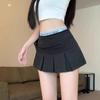 Falda de Dos Piezas Falsas Cosida Estilo Chica Caliente para Mujer, Falda Corta Bodycon Rayada de Cintura Alta para Primavera con Diseño Adelgazante y Falda Plisada
