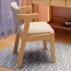 Silla de Madera Maciza Sillón Individual Silla de Oficina Sala de Conferencias Escritorio de Computadora para Ancianos Mahjong con Reposabrazos Silla con Respaldo Suave