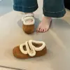 Zapatos Mary Jane esponjosos con hebilla estilo suave para mujer 2026 punta redonda suela suave forro de felpa cálidos antideslizantes para persona perezosa calzado exterior zapatos de algodón