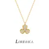 Collar Original Nuevo de Flor de Tres Pétalos Completamente Diamantado Lujo Accesible Lujo Accesible Collar de Trébol Completamente Diamantado de Plata 925 Accesorios para Mujer