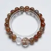 [Historias Antiguas] Pulsera de Cristal Blanco Natural para Mujer Versátil de Alta Calidad Oro Negro Súper Dorado Lámina de Oro Pulsera de Carpa al Por Mayor