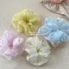 Coreia do Sul Simples Letra Suave Cabelo do Intestino Grosso Anel de Cabelo Rede Cetim Francês Elegante Versátil Manchete Meninas Anel de Cabelo Versátil