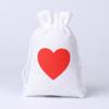 Día de San Valentín Amor Lino Paquete Bolsillo Multicolor Regalo de Boda Bolsa para Dulces de Boda Cordón Serigrafía Corazón de Melocotón Bolsa de Almacenamiento de Regalo