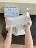 Calcinha feminina com estampa floral de seda gelada, leve e respirável, cintura média, calcinha de menina, forro 100% algodão, fornecimento em atacado