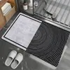 Tapete de Chão para Banheiro Retrô Patchwork Xadrez, Tapete de Pé Absorvente de Terra de Diatomáceas de Secagem Rápida, Tapete de Porta Antiderrapante e Resistente à Sujeira para Entrada de Banheiro