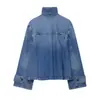 Comercio Exterior Ropa de Mujer 2026 Primavera y Otoño Moda Europea y Americana Versátil Casual Simple Holgada Chaqueta de Mezclilla para Mujer D6365343