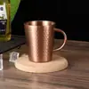 Taza de Acero Inoxidable Amazon 304 de Doble Capa Martillada Diamante con Asa, Acabado Recto Arenado, Taza Aislada para Cerveza y Café