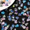 Calidad de comercio exterior Pedrería para manicura mariposa de cristal Agujero vertical con punta facetada colgante Accesorios para joyería DIY con agujeros