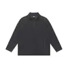 Roupas Masculinas Shanggu Primavera Outono Marca Tendência Camiseta Masculina Manga Longa Estilo Rua Americano Gola Alta Moletom com Meio Zíper Peça Superior Roupa Externa
