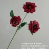Nova Flor Rosa de Pétalas Dobráveis com 3 Cabeças para Salão de Casamento Hotel Decoração Suave Vitrine de Flores Parede de Fundo Flor Artificial Transfronteiriça
