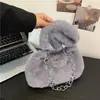 Bolso Relleno Moda Mujer Cadena Hombro Axila Bolso 2025 Nuevo Otoño e Invierno Estilo K Estilo Occidental de Gama Alta Bolso Peludo