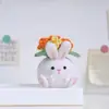 Nuevas Plantas Artificiales en Maceta de Serie de Dibujos Animados Tejidas a Mano Fresa Cerdo Nomeolvides Conejo Girasol Oso Adornos de Regalo