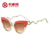 Nuevas Gafas de Sol de Moda Ojo de Gato Personalidad Tendencia para Mujer Gafas de Sol con Varilla en Forma de Serpiente Transfronterizas Europeas y Americanas Gafas de Sol