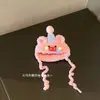 Gorro con Capucha de Peluche Hecho a Mano 13cm Oso Autocrítico Gorro Original Muñeco de Dibujos Animados Accesorios de Ganchillo Muñeca Decorativa Ropa para Muñeca