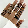 Anillos Ecológicos Europeos y Americanos de Venta Caliente Transfronteriza, Conjuntos de Múltiples Piezas de Alta Gama Incrustados con Diamantes, Anillos Apilables, Joyería y Accesorios de Moda