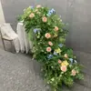 Cascata de Flores Artificiais Arranjo de Flores de Mesa Banquete de Aniversário Casamento Popular Sala de Casamento Cena de Evento Flor de Cauda de Boas-Vindas