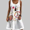 Vestido europeo y americano transfronterizo con estampado digital 3D, vestido largo casual sin mangas para mujer, vestido largo para mujer