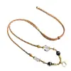 Cordão de Colar Tecido à Mão Estilo Xizang, Conta Dzi de Thangka, Cordão para Pingente de Conta Dzi, Cordão para Corrente de Suéter com Contas de Vidro Cor de Cinza
