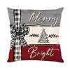 Funda de Almohada de Lujo Navideño Sin Relleno, Almohada de Lino para Sofá de Sala de Estar, Almohada para Respaldo, Funda de Almohada Lumbar para Mesita de Noche
