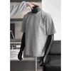 Camiseta de Verano para Hombre Estilo Americano Regular de Hombro Cuadrada Manga Corta Deconstruida Patchwork Cuello Pequeño Cleanfit Deportiva Media Manga