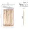 Herramientas para Uñas Artísticas al por Mayor Palitos de Madera Naranja Empujadores de Cutícula de Madera 100 Piezas Palitos de Madera Naranja de Doble Punta en Bolsa Palitos con Pedrería en Stock
