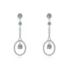 2026 Nuevo Modelo Pendientes de Plata de Ley S925 con Forma de Raqueta de Tenis, Moissanita, con Borlas, Pendientes Largos Colgantes, Pendientes Personalizados de Circonita al Por Mayor