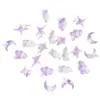 Hielo luminoso a través de cuatro adornos de manicura de nebulosa mans cielo estrellado morado brillante nubes estrellas usar material DIY