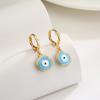 Pendientes geométricos con forma de ojo fresco y bonito de Aogu INS para mujer, con baño de cobre y oro, con circón, pendientes de gota de aceite, productos populares transfronterizos.