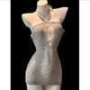 Chica Atractiva Ajustado Estilo Maduro Otoño Nuevo Diseño Manga Larga Vestido de Punto Puro Deseo Vestido Corto de Suéter Sexy