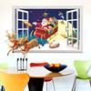 Venta al por mayor de fábrica Nuevo 3D ventana falsa Papá Noel vino tres generaciones de extraíbles dormitorio sala de estar pegatinas de Navidad XH7246
