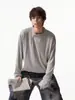 ANAN Dongdaemun Coreano Personal Shopper Prendas de Punto Cuello Henley Cálido Manga Larga Camiseta Casual Holgada Capa Base Top para Hombre