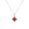 Moda Plata Serie Diamante Flor de Cuatro Hojas Traje Mujeres Personalidad Europea y Americana Retro Juego de Cuatro Piezas Popular en Internet Primera Joyería
