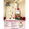 Decoración de cortina de tela estilo coreano para una habitación de bodas, juego de decoración de bodas, guirnalda, sala de estar de la novia, bata de baño, pared de fondo para fotos
